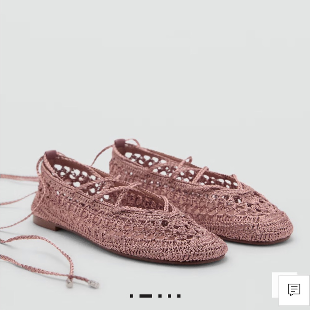 New in box Mango crochet ballet flats